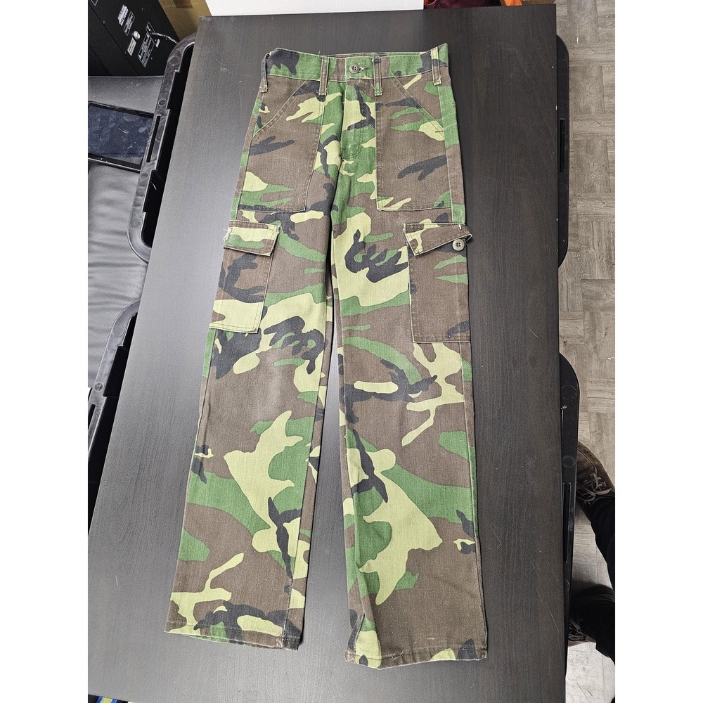 Camo Cargo Pants Boys Youth Medium Green Brown Woodland Military‎ Style